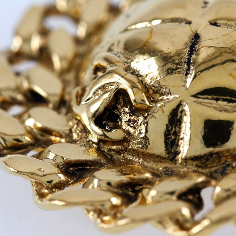 Chanel Coco Mark Matelasse Chain Vintage Gold Plated Ladies 19.1g Earring