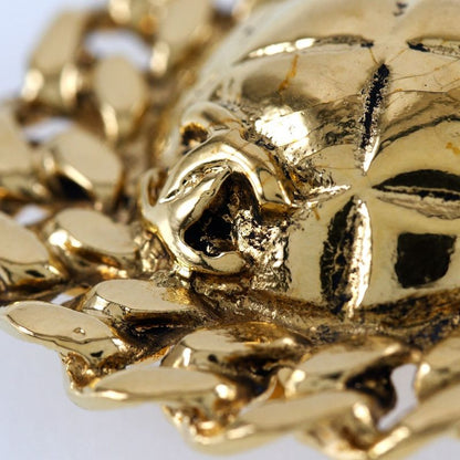 Chanel Coco Mark Matelasse Chain Vintage Gold Plated Ladies 19.1g Earring