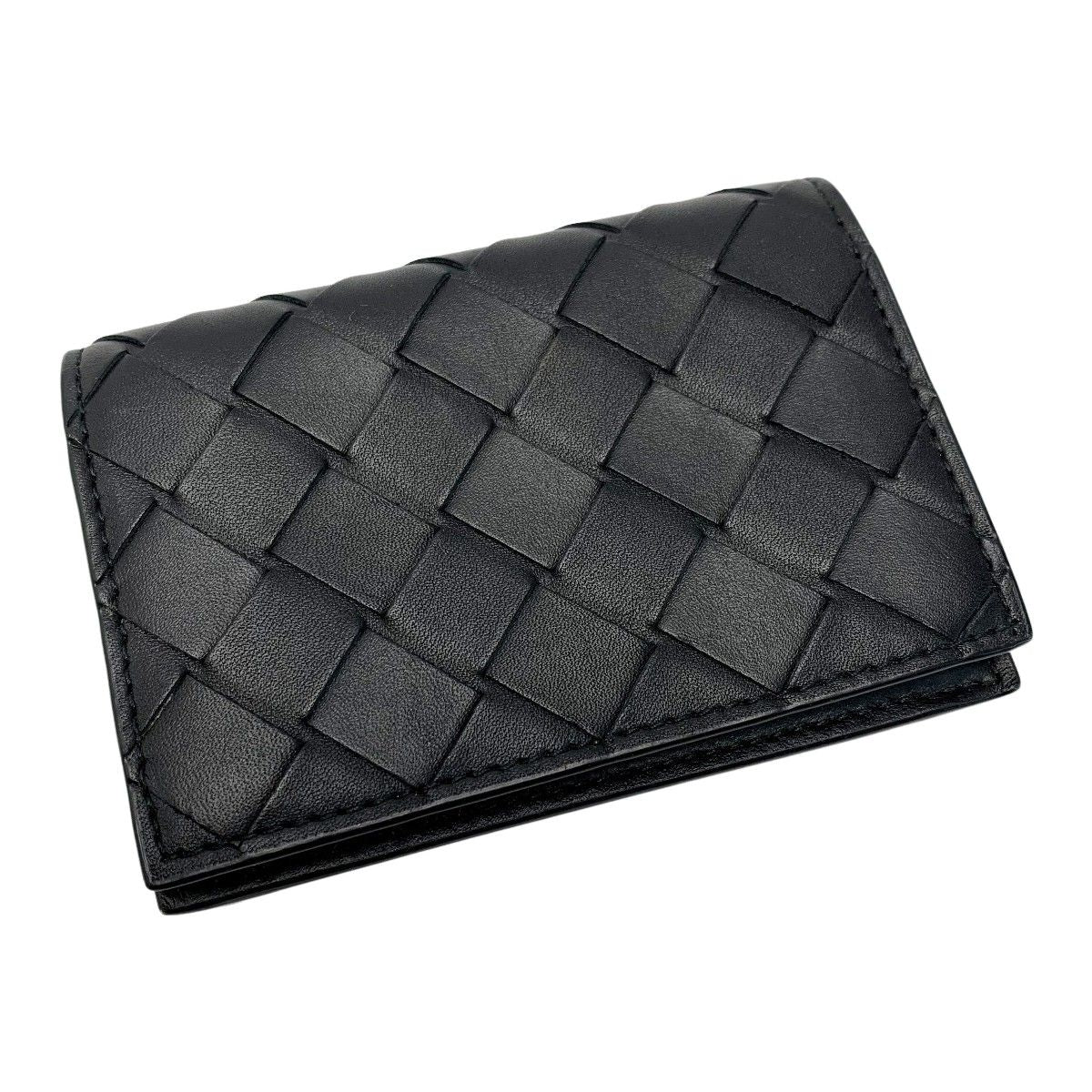 Bottega Veneta Calf Black Card Case Business Card Holder with
