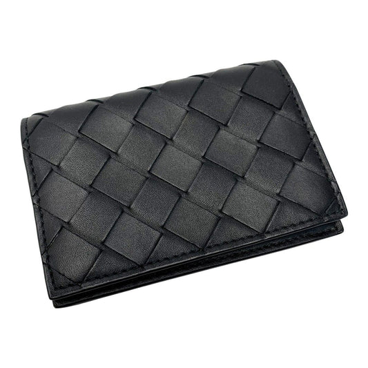 Bottega Veneta Calf Black Card Case Business Card Holder with