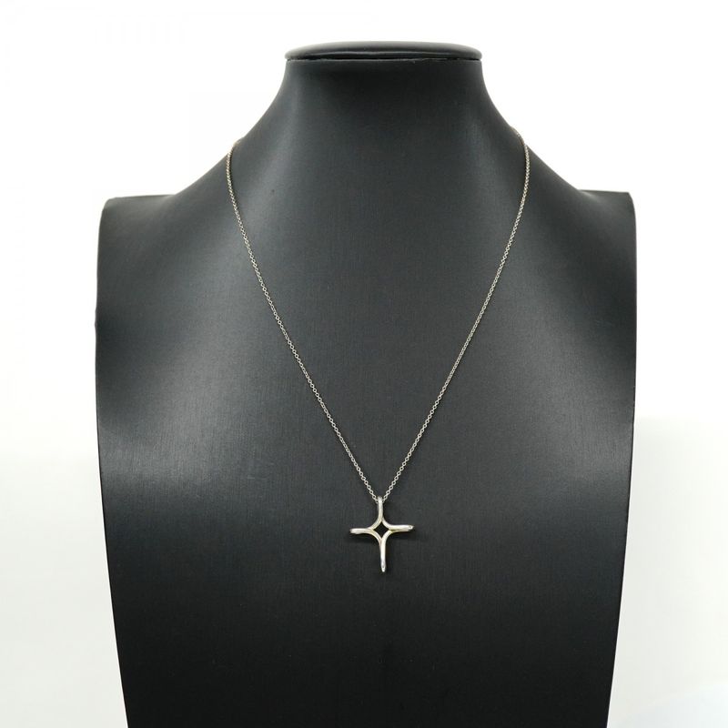 Tiffany & Co Necklace Open Cross Silver 925 Ladies