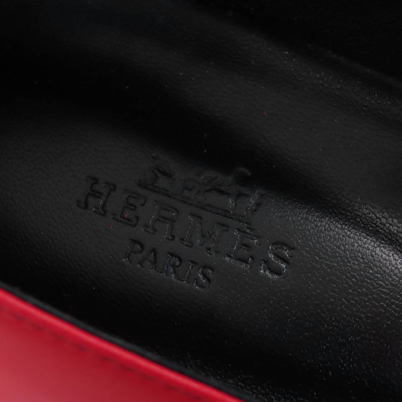 Hermes 25SS 251001z Ballet Shoes Kelly Rouge Vif Kelly Pointed Toe Leather Flat