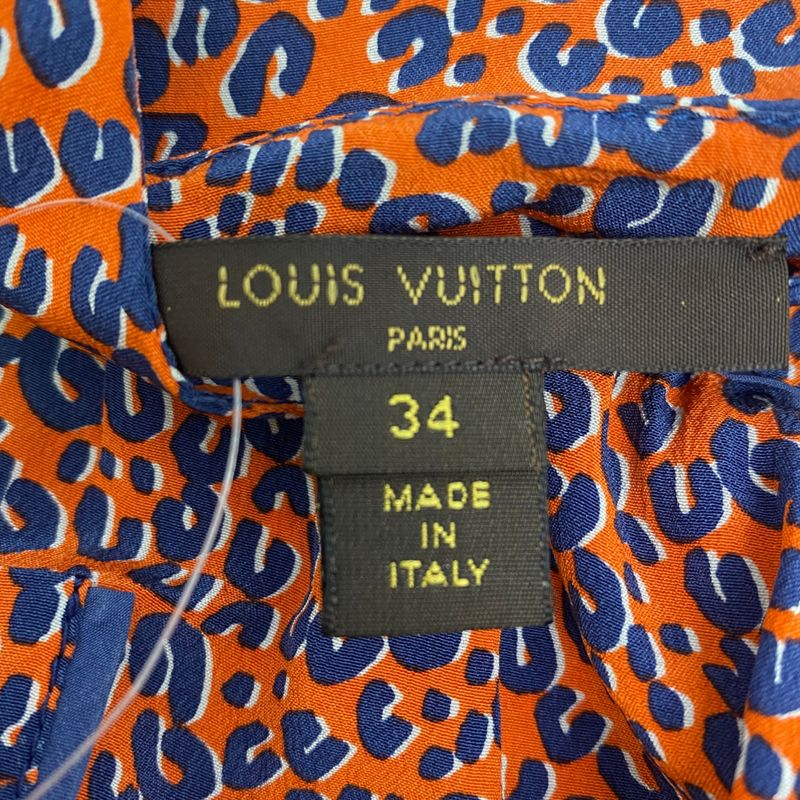 Louis Vuitton Top Silk Gold Buttons Orange