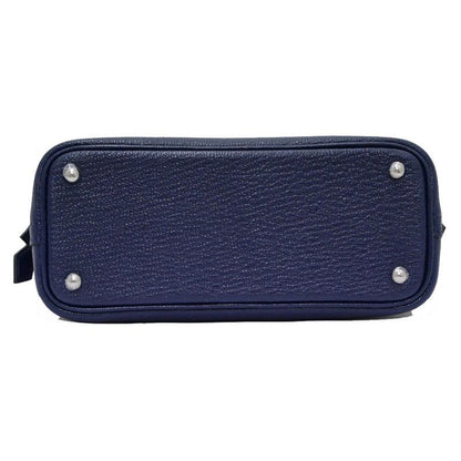 Hermes Bolide 1923 Mini Chevre Navy Silver Hardware W Engraved 2WAY