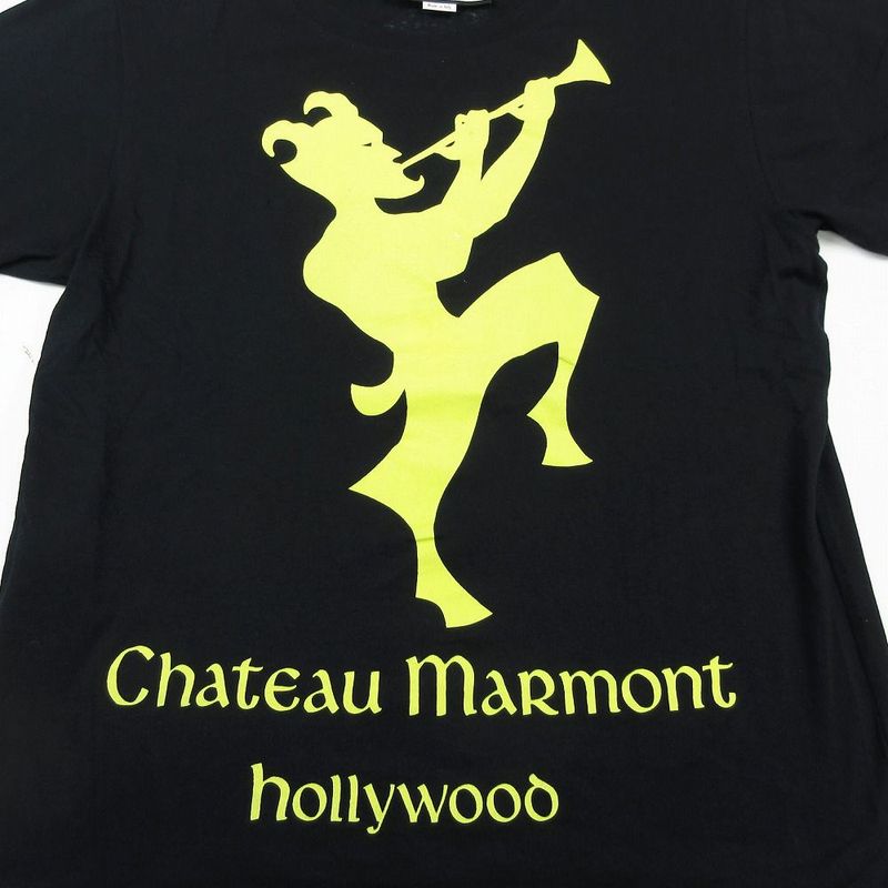 Gucci 492347 Xjald Chateau Marmont Print T-Shirt Short Sleeve Black Size XS