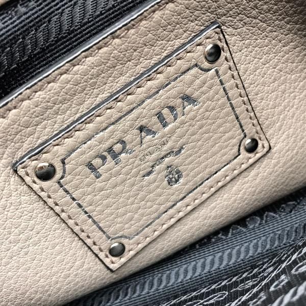 Prada Leather 2-Way Bag Gray