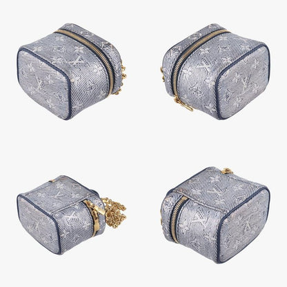Louis Vuitton Micro Vanity Gray And Blue Monogram Jacquard Denim M82467 IC Chip