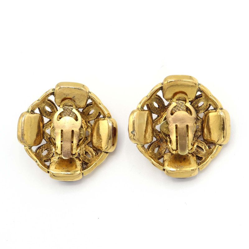 Chanel Earring Gripore Vintage Accessory Red Ladies K604