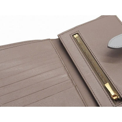 Celine Medium Strap Wallet Calfskin Pebble Glaze Mineral Blue Bicolor Wallet