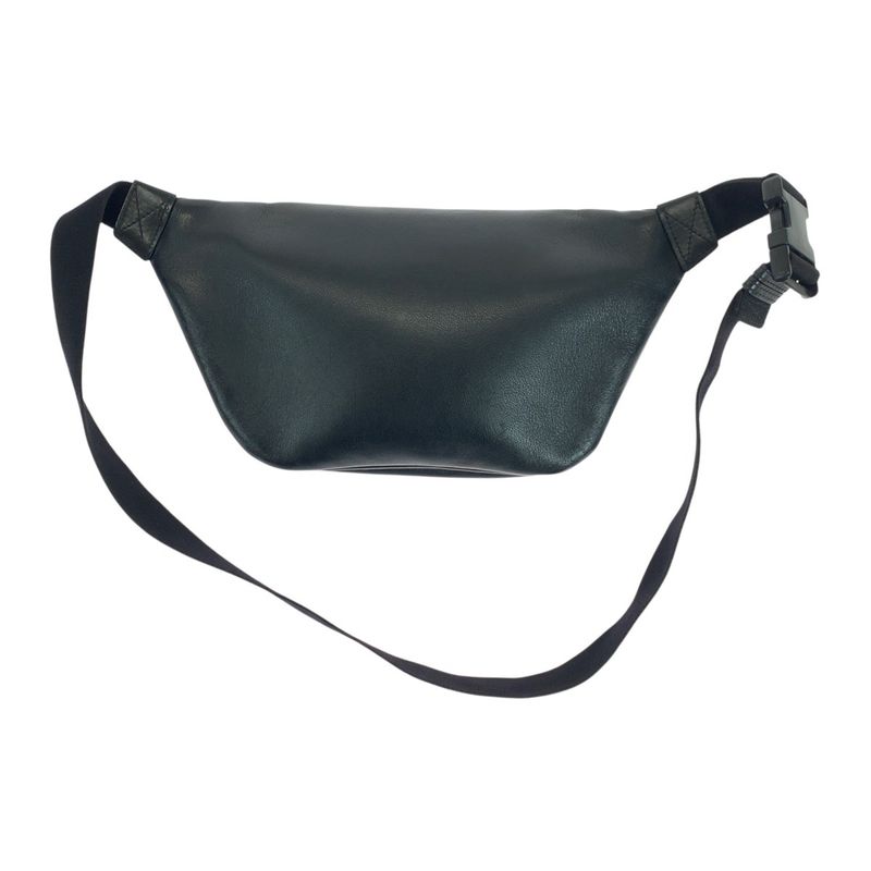 Balenciaga Everyday Logo Print Black Leather 552376 Body Bag Waist Bag Unisex