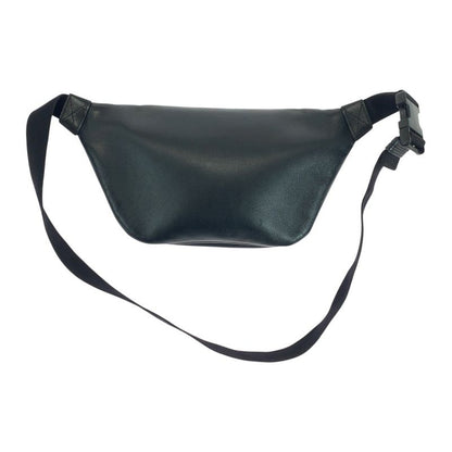 Balenciaga Everyday Logo Print Black Leather 552376 Body Bag Waist Bag Unisex