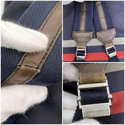 Gucci Backpack Navy Gray Diamante