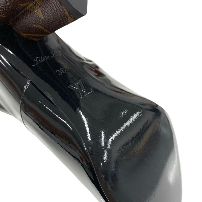 Louis Vuitton Silhouette Line Monogram Boots Short Boots Shoes Patent Black
