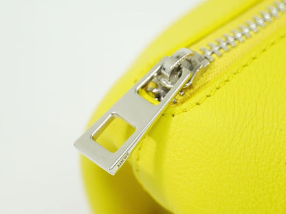 Authentic Loewe Elephant Coin Case Coin Purse Mini Pouch Leather Yellow Wallet