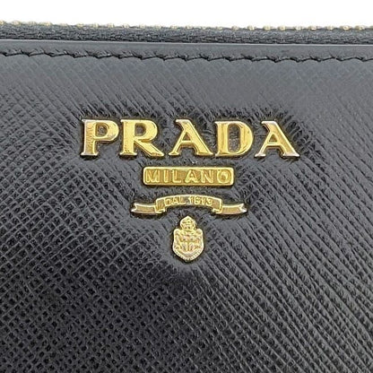 Prada Round Zipper Long Wallet Black NERO 1ml506 Excellent Condition
