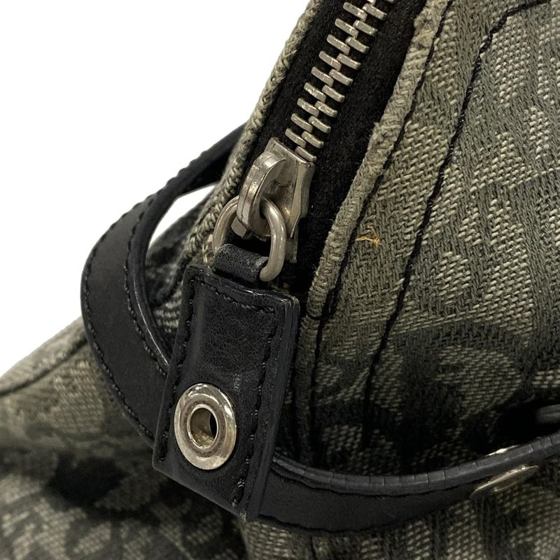 Dior/christian Dior Handbag Trotter Gray And Black Leather