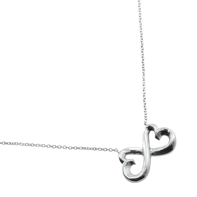 Tiffany & Co Double Rubbing Heart Paloma Picasso 925 Silver Ladies 4.5g Necklace