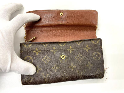 Louis Vuitton Monogram Pochette Portmonnaie Cles Di Long Wallet M61725 Brown