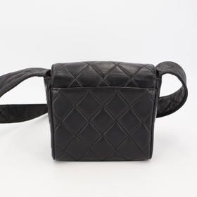 Chanel Matelasse Coco Mark Shoulder Bag Leather Black