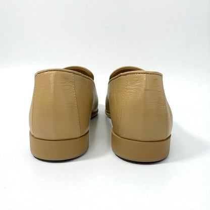 Chanel Loafer Leather Shoes Leather Beige Unused Here Mark Pearl