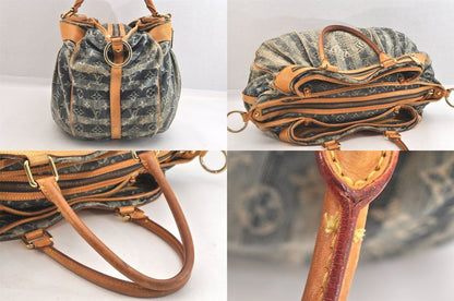 Louis Vuitton Monogram Denim Cabas Rayet GM Handbag M95336 Blue 2688n