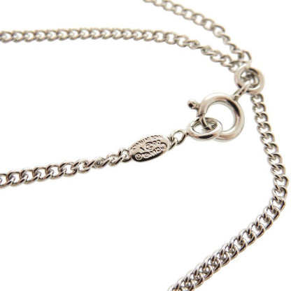 Chanel Coco Mark A28942 Metal Rhinestone Silver Necklace 0460 Chanel