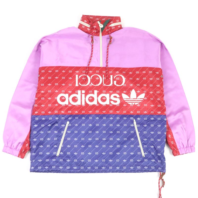 Gucci Adidas 22AW 691429 Trefoil GG Logo Hooded Pullover Anorak Hoodie Blouson