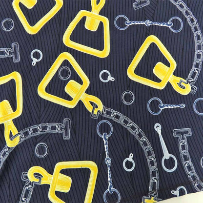 Hermes Boxy T-shirt Carre Idoscope Effect H4h4641dh 40 Navy Yellow