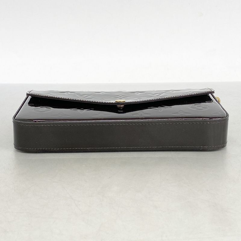 Louis Vuitton Shoulder Wallet Vernis Pochette Felicie M61267 Amarante Women's