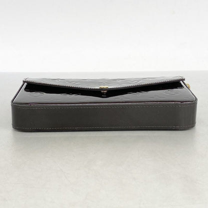 Louis Vuitton Shoulder Wallet Vernis Pochette Felicie M61267 Amarante Women's