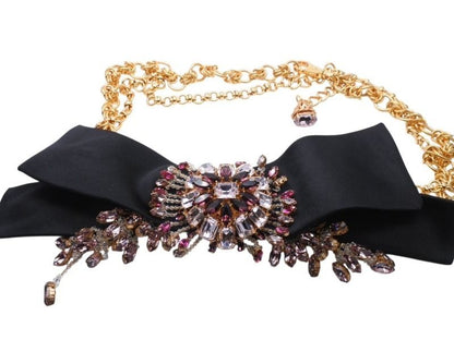 Dolce & Gabbana Crystal Plated Belt Gold Purple Pink — view 2