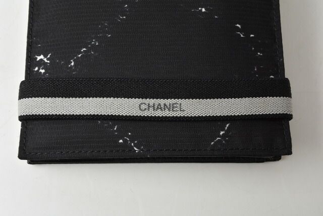 Chanel Preowned Wallet Men's Chanel Foldable Wallet Old Travel Line Black