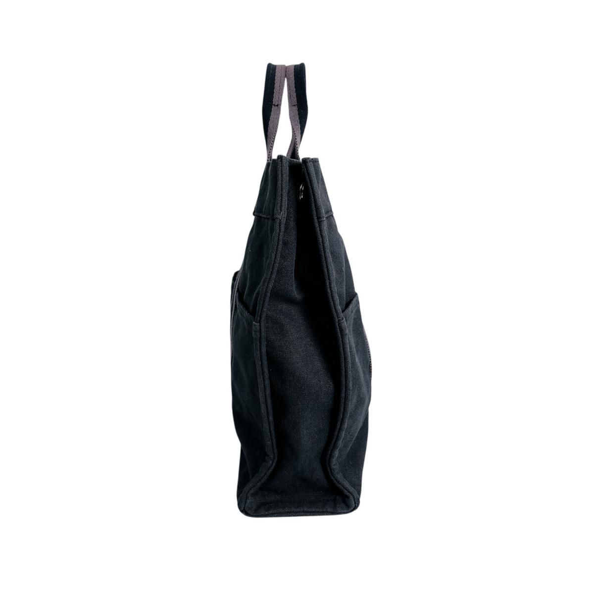Hermes Her Line Tote MM Canvas Bag Black — view 3