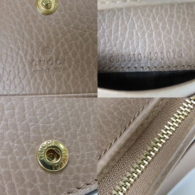 Polar Gucci Bifold Wallet 658610 GG Marmont GG Supreme Canvas Leather Dusting