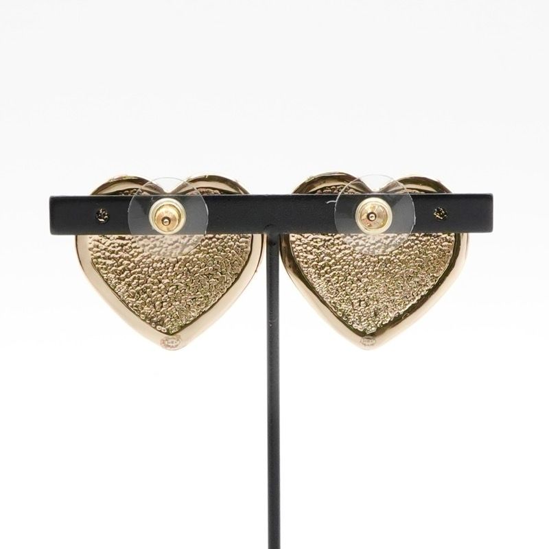 Chanel Earrings Earring Gold Coco Mark Heart