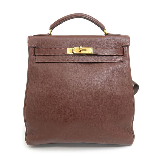Hermes Kelly Ad GM Backpack Brown □B 1998