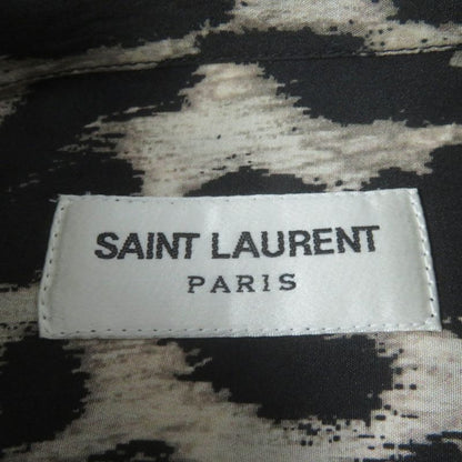 Saint Laurent Paris 465896 100% Silk Leopard Print Long-sleeved Shirt With