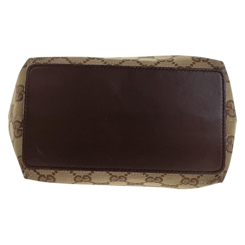 Gucci Beige Brown Silver Hardware GG Canvas 31244 Tote Bag Shoulder Bag Women