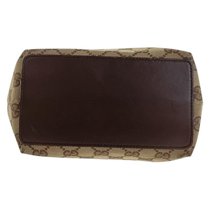 Gucci Beige Brown Silver Hardware GG Canvas 31244 Tote Bag Shoulder Bag Women