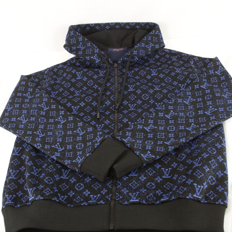 Louis Vuitton Zip-through Hoodie Blouson Polyester/nylon/cotton Men's Blue