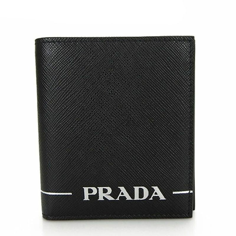 Prada Card Case 2mo004 Leather Black Nero Simple Logo Men Prada