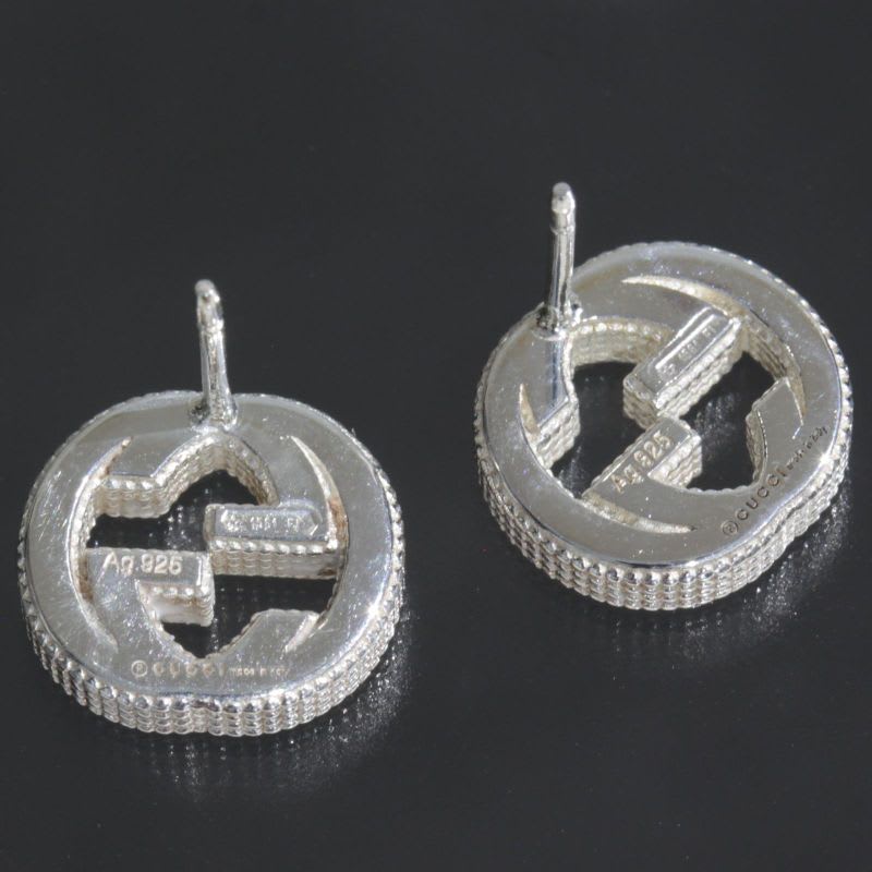 Gucci G Motif Earrings Interlocking AG 925 Silver E1119