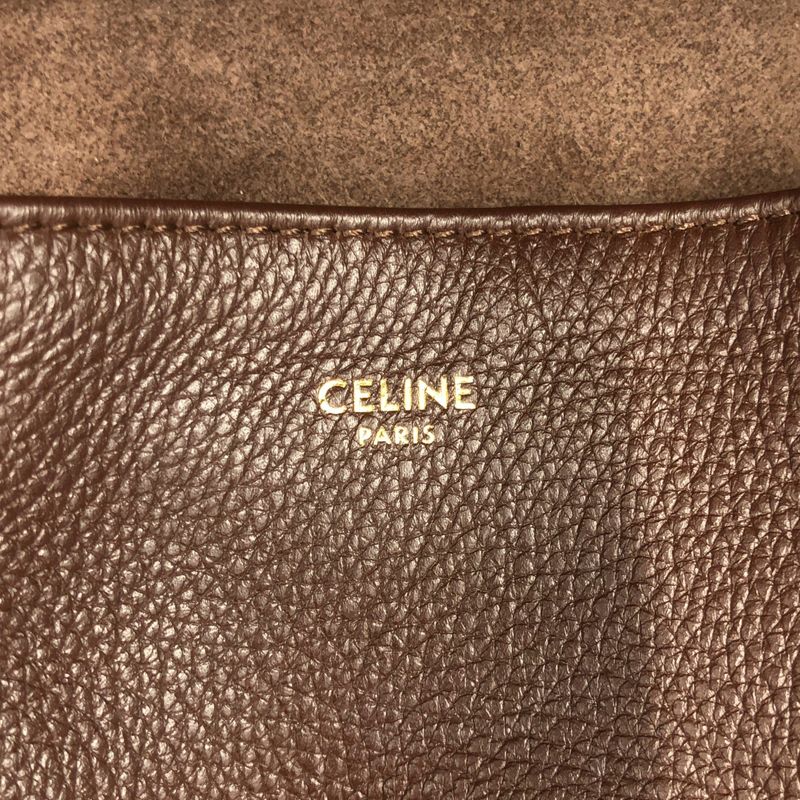 Celine - Abby Leather Tote Bag - Dark Brown - Women's