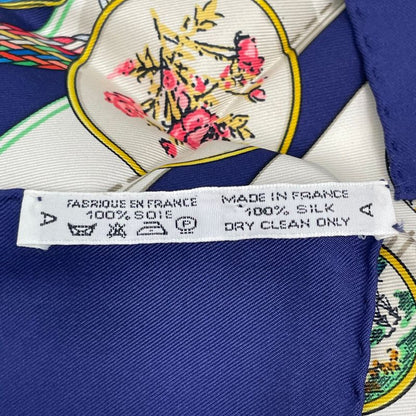 Hermes Silk Scarf Carre 90 Petite Main Seamstress Navy
