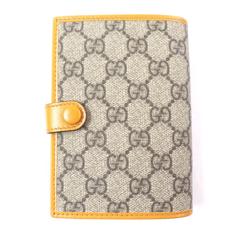Gucci G724562 GG Supreme Interlocking G Leather Use Passport Case Orange Beige