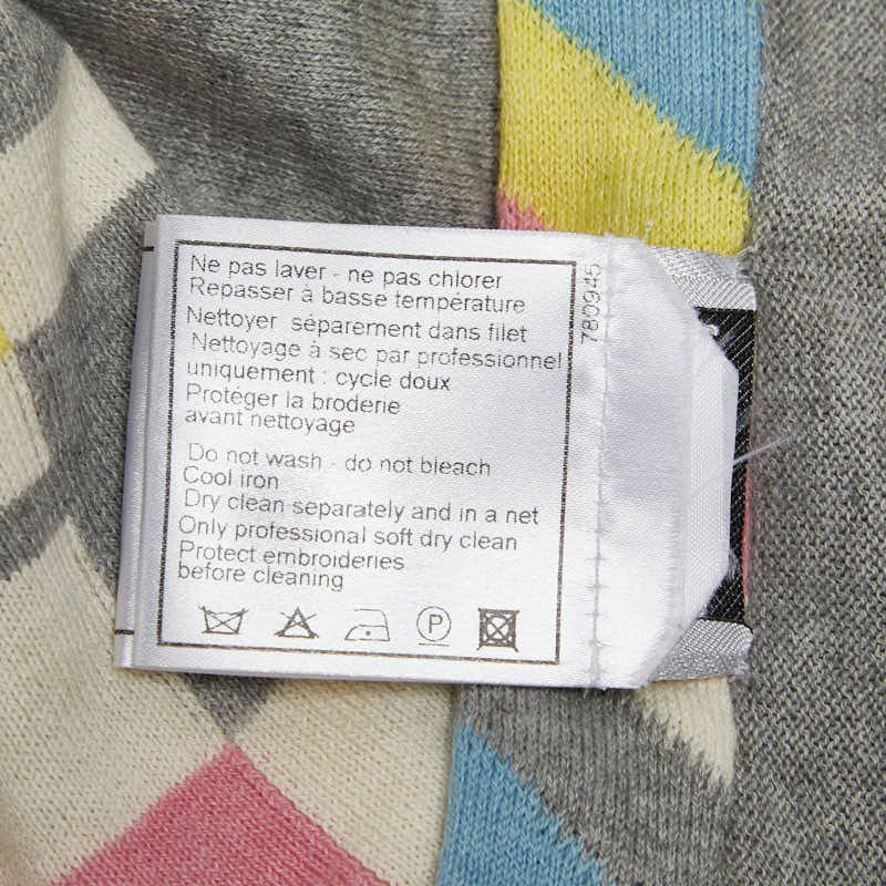 Chanel Dress Long Sleeves Size: 38 P32721k00743 Gray Multicolor Cotton Cashmere