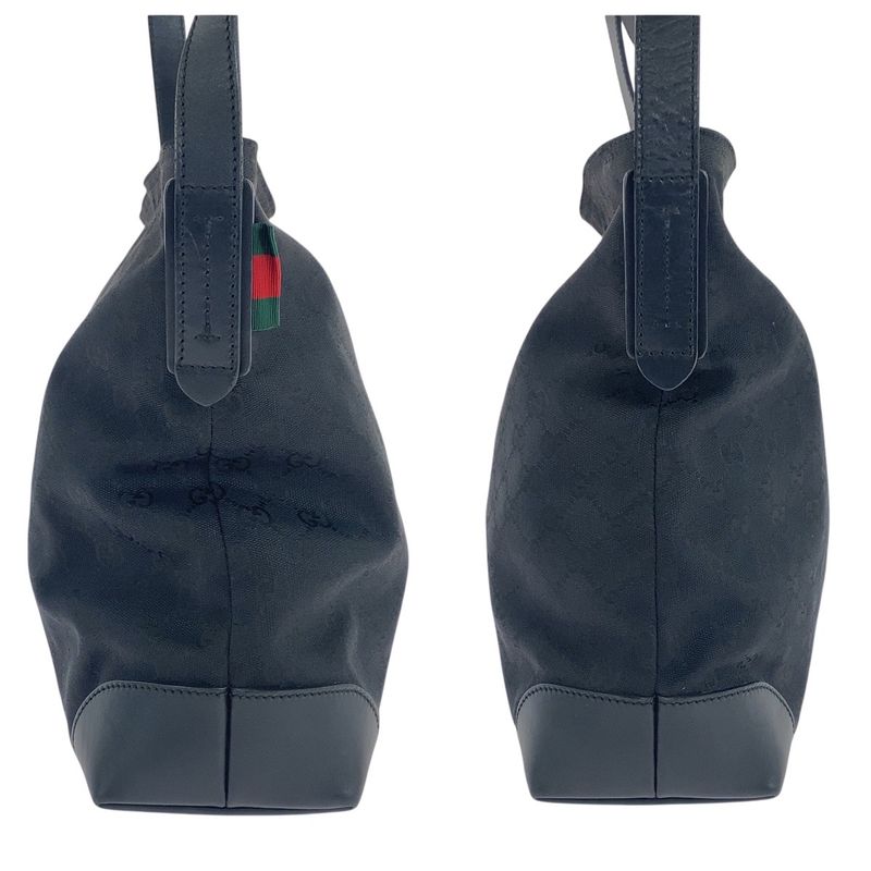 Gucci Sherry Line Black GG Canvas/leather 308930 Crossbody Shoulder Bag Unisex