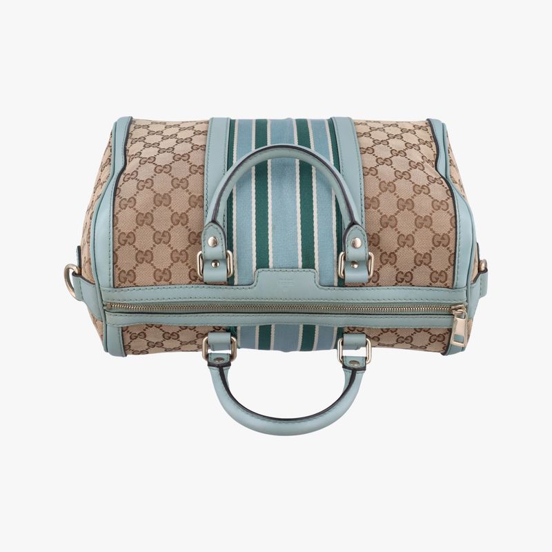 Guccisherry Line Blue And Beige And Multi-colored Canvas And Leather 247205e0131