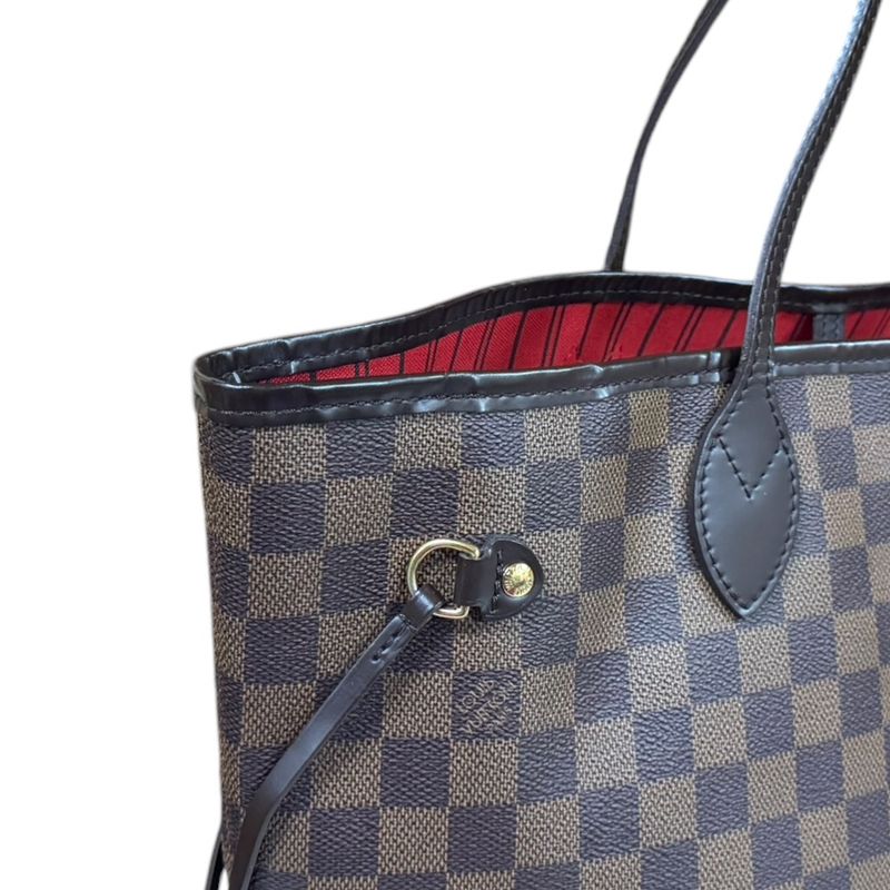 Louis Vuitton Neverfull MM Damier Tote Bag Damier Canvas N51105 Brown Women