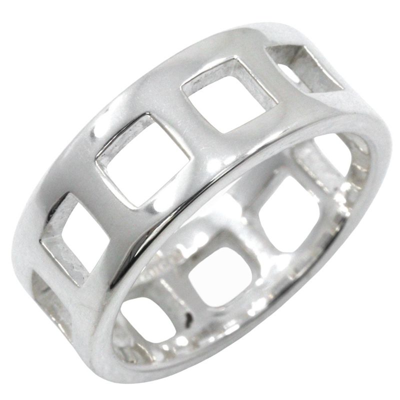 Gucci Open Square Silver 925 Size 12 Ladies 4.4g Ring